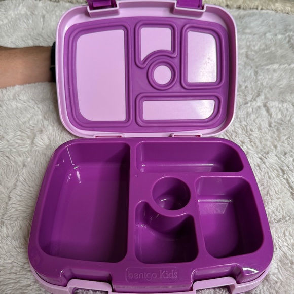 Bentgo Kids Bento Style 5 Compartment Leak Proof Lunch Box, Purple, - Picture 3 of 4